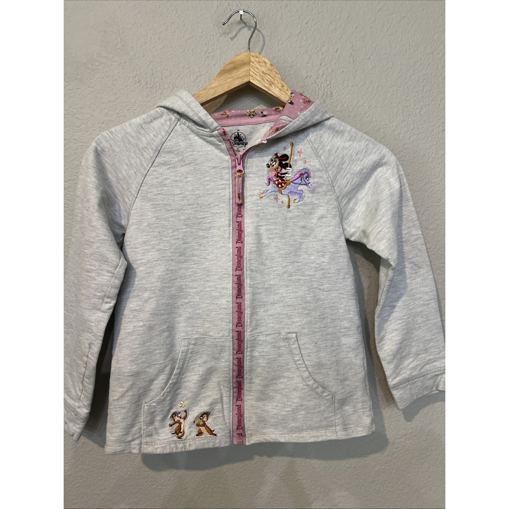 Walt Disney DISNEYLAND Park Life Embroidered Zip Up Hoodie Sweatshirt MEDIUM - Picture 1 of 6